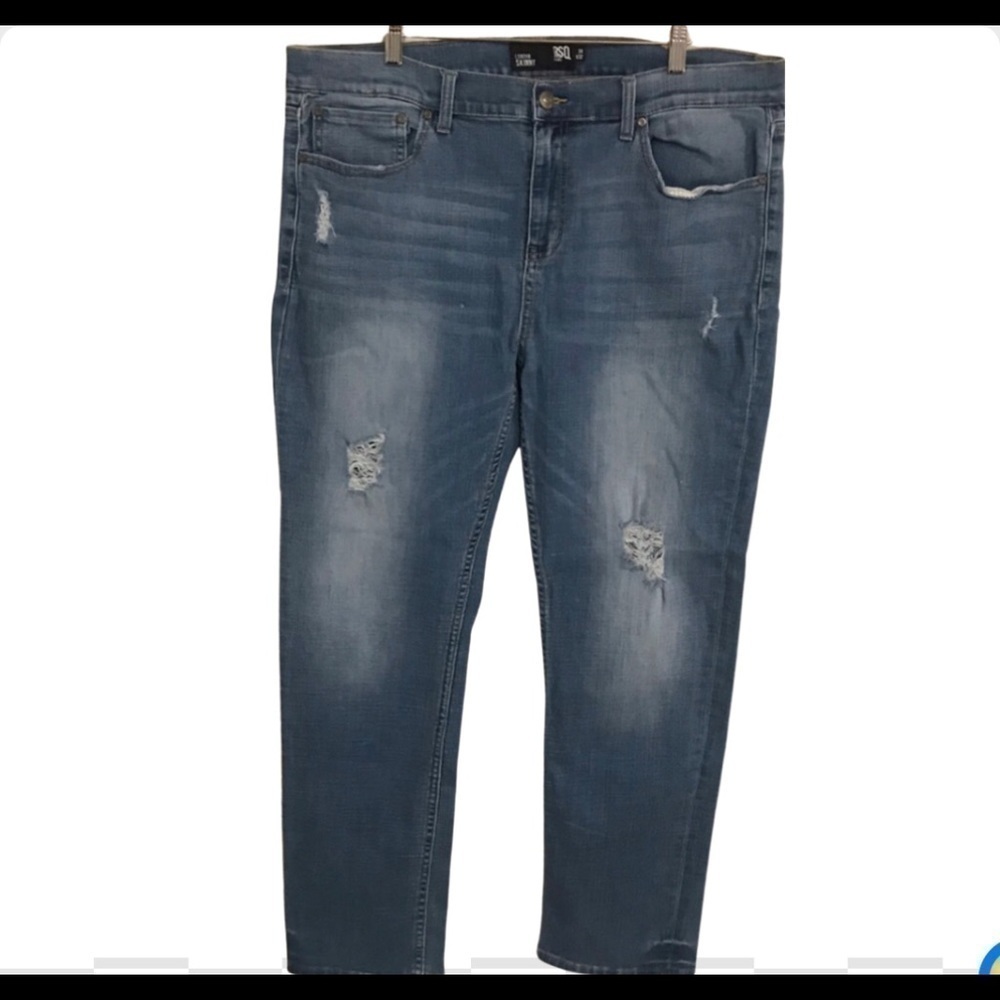 RSQ London skinny jeans 38 x 32 distress factory distressed